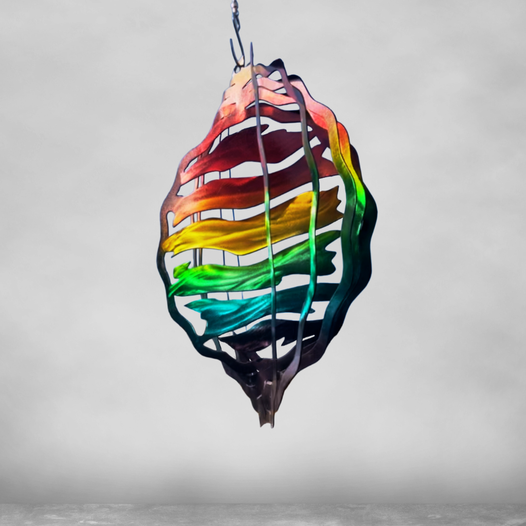 Pride Flag to Represent LGBTQ, spins in the wind, made of metal, painted with rainbow colors